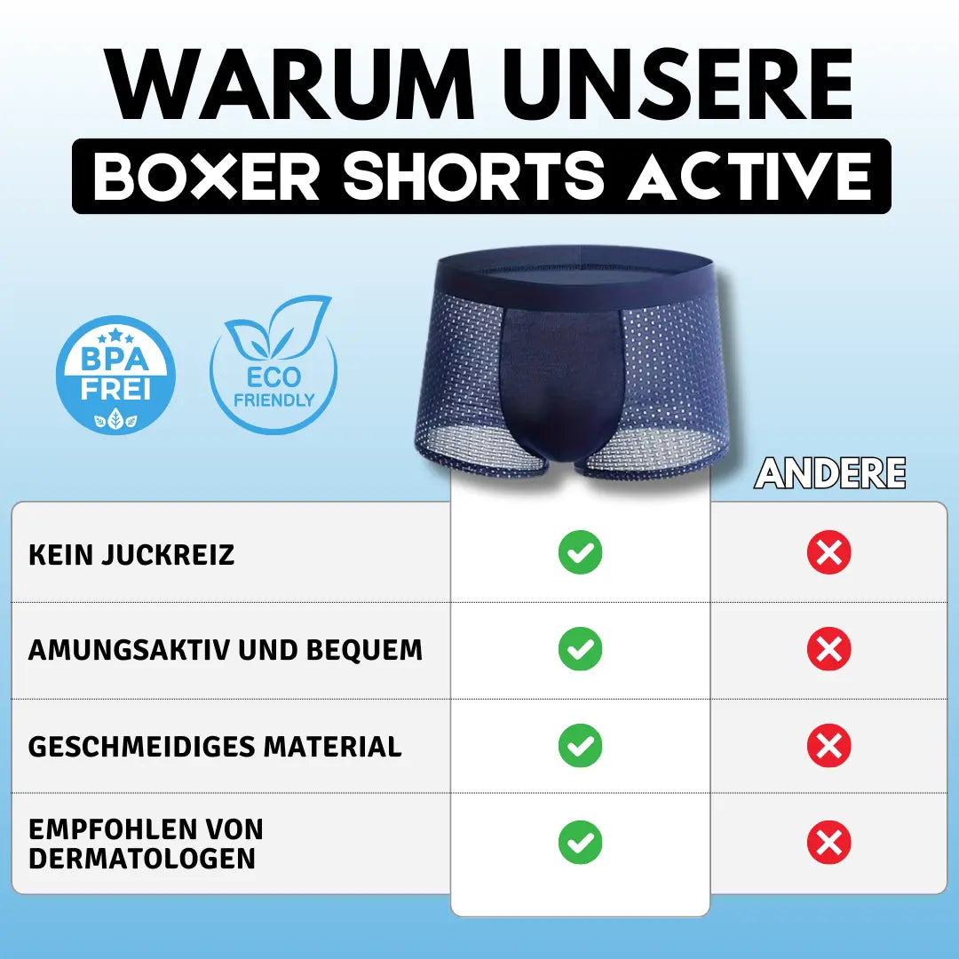 Aktiv Boxershorts aus Bambus-Fasern für ganztägigen Komfort