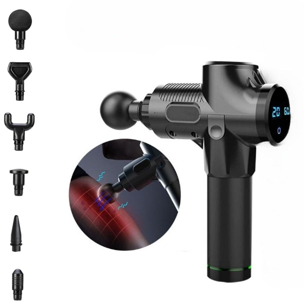 Massagepistole - mit 6 Massageköpfen