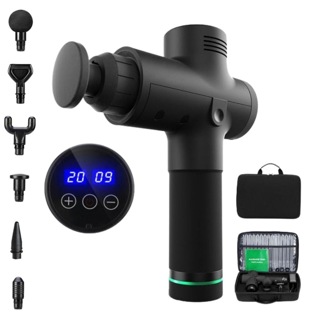 Massagepistole - mit 6 Massageköpfen